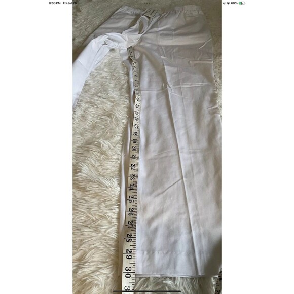 Alfred Dunner Women White Classic Straight Pull On Elastic Waist Pants Sz 8 NEW - Picture 7 of 7